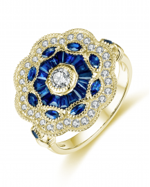 BAGUETTE SAPPHIRE DIAMOND RING (TR3731)